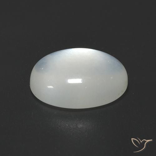 Piedra de Luna Blanco translúcido natural de 2.33 ct, Ovalada, Transparente