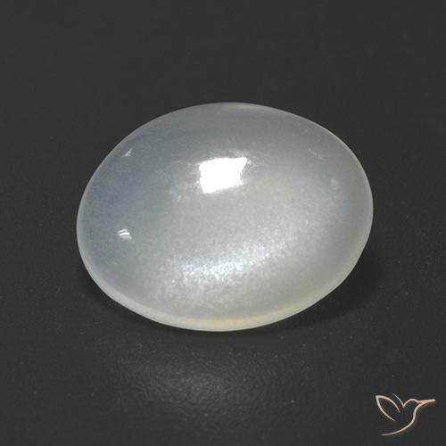 1.70ct Natural Blanco apagado Piedra de Luna, Ovalada, Transparente