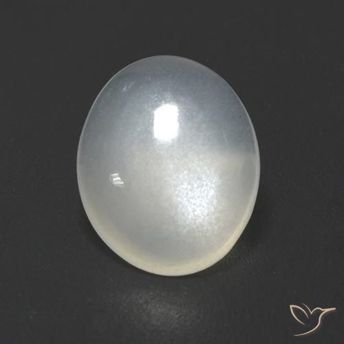 Piedra de Luna Blanco apagado natural de 1.70 ct, Ovalada, Transparente