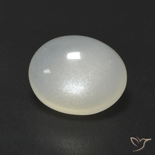 2.36ct Natural Blanco perlado Piedra de Luna, Ovalada, Translúcido