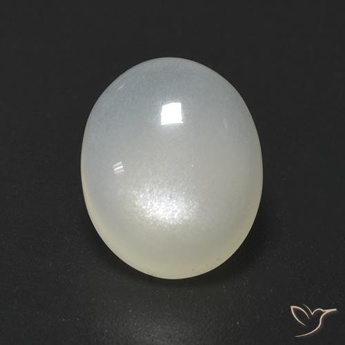 Piedra de Luna Blanco perlado natural de 2.36 ct, Ovalada, Translúcido