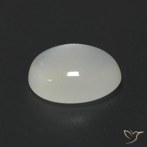Piedra de Luna Blanco perlado natural de 2.36 ct, Ovalada, Translúcido