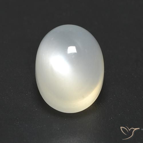 Piedra de Luna Blanco cálido natural de 2.51 ct, Ovalada, Translúcido
