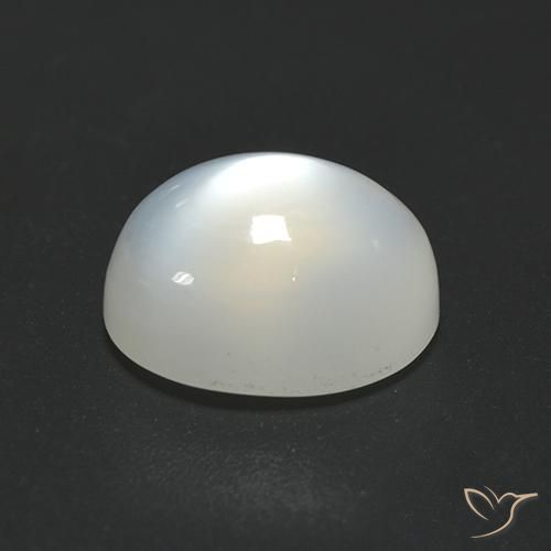 Piedra de Luna Blanco cálido natural de 2.51 ct, Ovalada, Translúcido