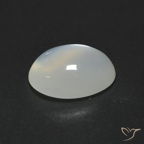 Piedra de Luna Blanco translúcido natural de 1.65 ct, Ovalada, Transparente