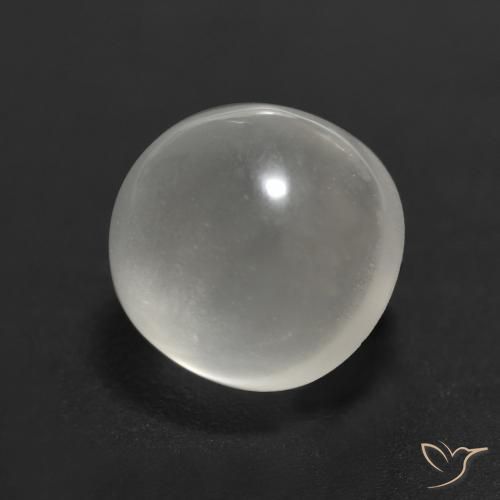 Piedra de Luna Blanco cálido natural de 2.27 ct, Redondo, Transparente