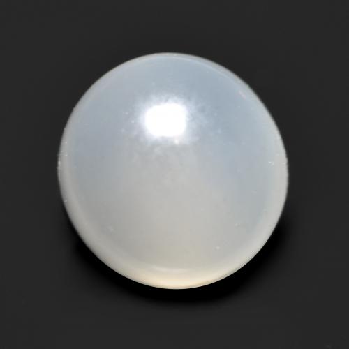 Piedra de luna blanco natural de 1,38 ct, corte redondo, translúcido