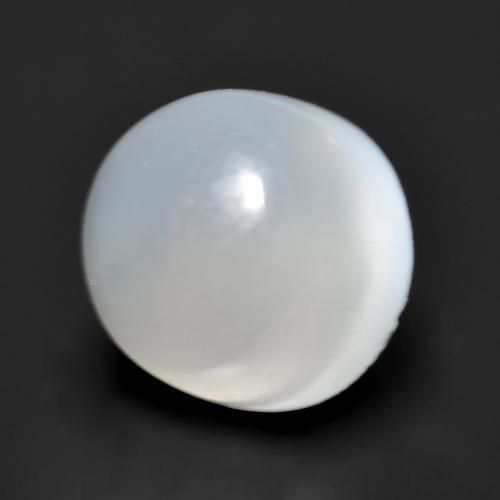 Piedra de luna blanco natural de 1,38 ct, corte redondo, translúcido