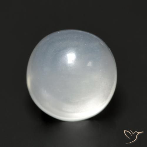 Piedra de luna blanco natural de 1,77 ct, corte redondo, transparente