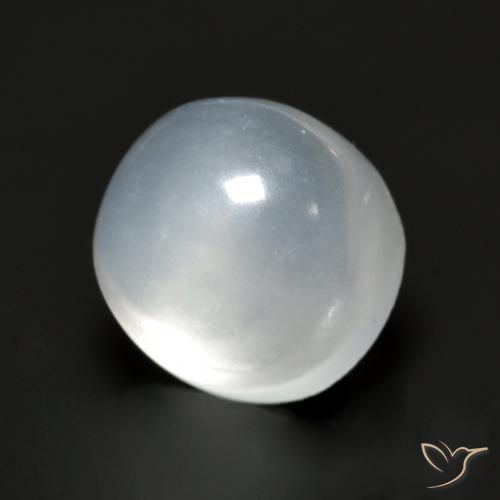 Piedra de luna blanco natural de 1,77 ct, corte redondo, transparente