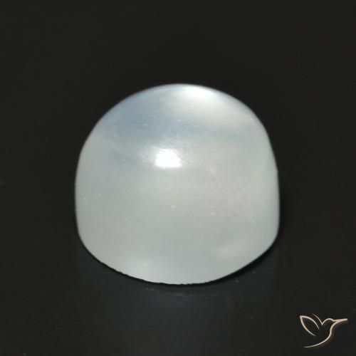 Piedra de luna blanco natural de 1,77 ct, corte redondo, transparente