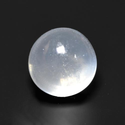 Piedra de luna blanco natural de 1,57 ct, corte redondo, transparente