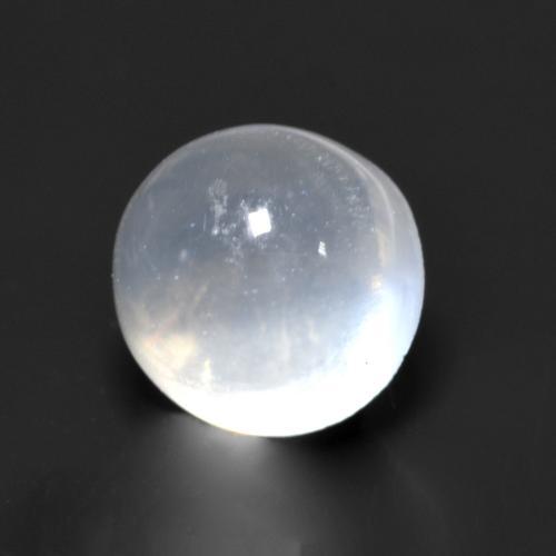 Piedra de luna blanco natural de 1,57 ct, corte redondo, transparente