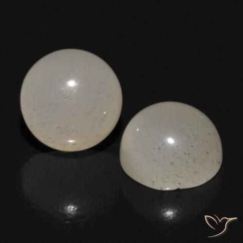 Gemas de Piedra de Luna Marrón cálido claro natural de 1.20 ct, Redondo, Translúcido