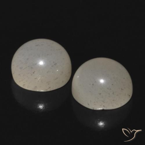 Gemas de Piedra de Luna Marrón cálido claro natural de 1.20 ct, Redondo, Translúcido