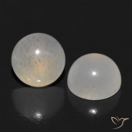 Gemas de Piedra de Luna Marrón café claro natural de 1.15 ct, Redondo, Translúcido
