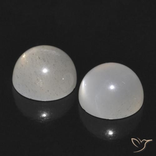 Gemas de Piedra de Luna Marrón café claro natural de 1.15 ct, Redondo, Translúcido