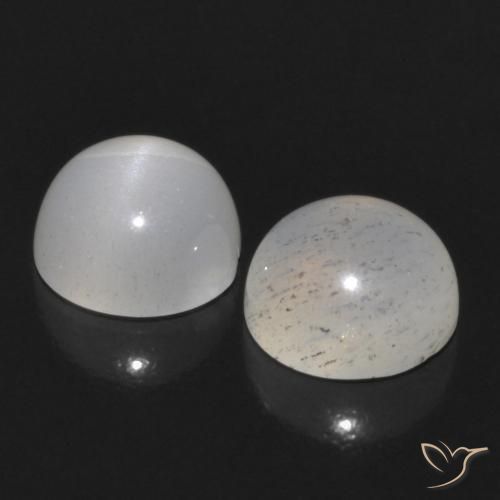 Gemas de Piedra de Luna Marrón claro medio natural de 1.14 ct, Redondo, Translúcido
