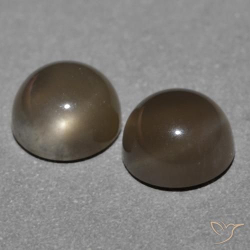 Gemas de Piedra de Luna Marrón medio natural de 1.21 ct, Redondo, Translúcido