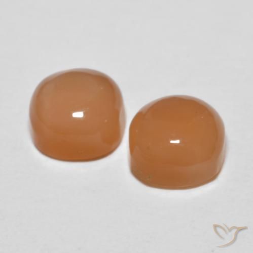 Gemas de Piedra de Luna Naranja cantaloupe natural de 2.25 ct, Forma Cojín, Translúcido