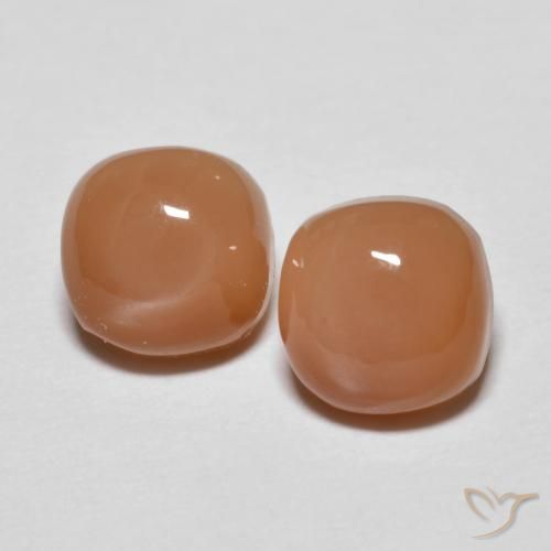 2.14ctw Natural Naranja medio Piedra de Luna, Forma Cojín, Opaco