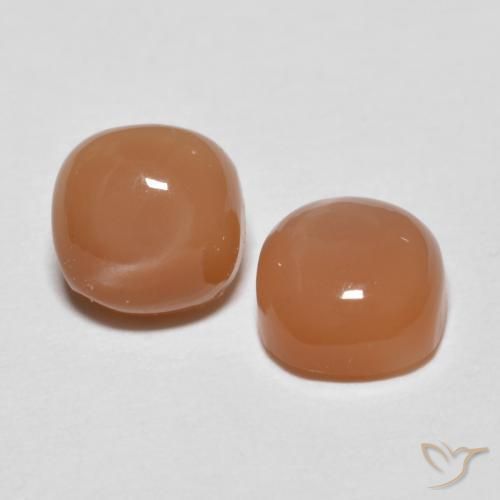 Gemas de Piedra de Luna Naranja medio natural de 2.14 ct, Forma Cojín, Opaco