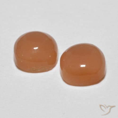 Gemas de Piedra de Luna Naranja medio natural de 2.14 ct, Forma Cojín, Opaco