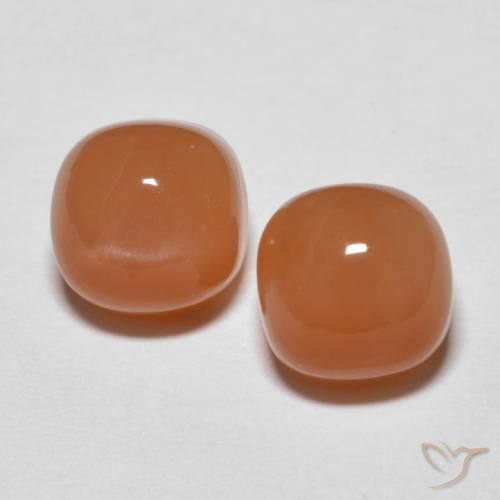 2.74ctw Natural Naranja rojizo Piedra de Luna, Forma Cojín, Opaco