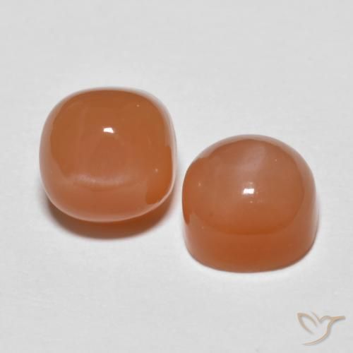 Gemas de Piedra de Luna Naranja rojizo natural de 2.74 ct, Forma Cojín, Opaco