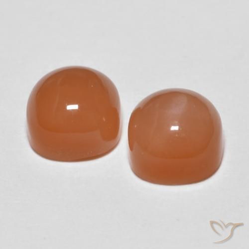 Gemas de Piedra de Luna Naranja rojizo natural de 2.74 ct, Forma Cojín, Opaco