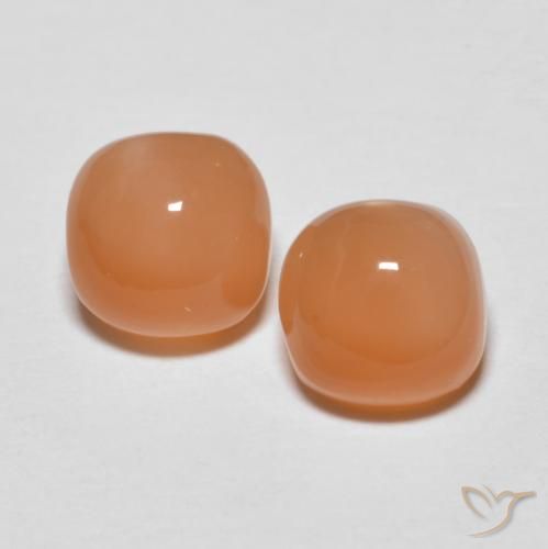 2.17ctw Natural Naranja claro Piedra de Luna, Forma Cojín, Translúcido