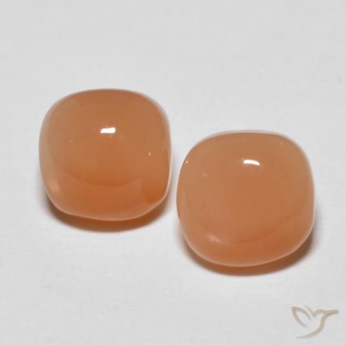 1.82ctw Natural Naranja rojizo claro Piedra de Luna, Forma Cojín, Translúcido