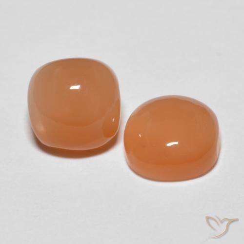 Gemas de Piedra de Luna Naranja rojizo claro natural de 1.82 ct, Forma Cojín, Translúcido