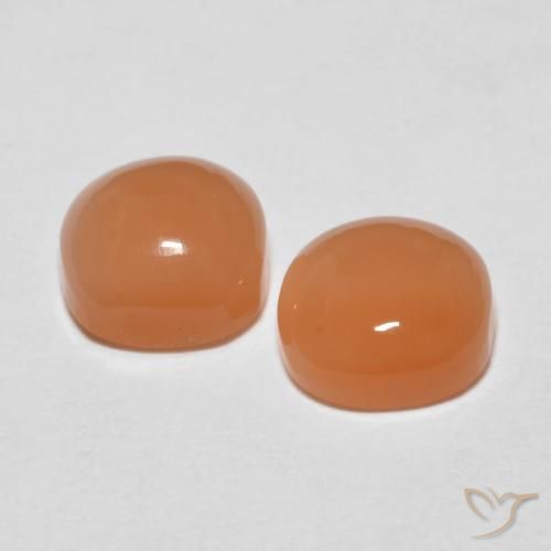 Gemas de Piedra de Luna Naranja rojizo claro natural de 1.82 ct, Forma Cojín, Translúcido