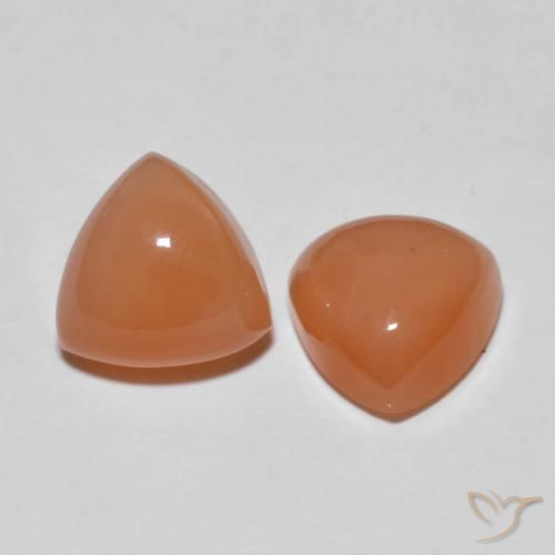 Gemas de Piedra de Luna Naranja rojizo claro natural de 4.02 ct, Trillón, Translúcido