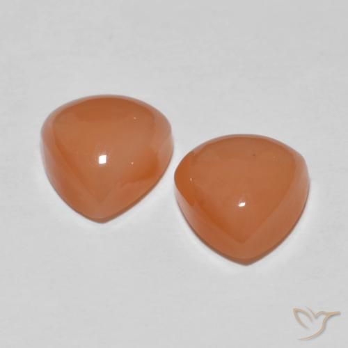Gemas de Piedra de Luna Naranja rojizo claro natural de 4.02 ct, Trillón, Translúcido