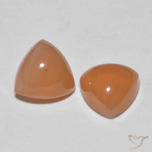 Gemas de Piedra de Luna Naranja claro natural de 4.08 ct, Trillón, Translúcido