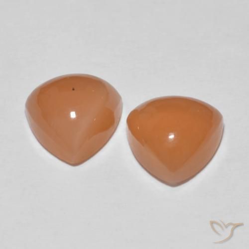 Gemas de Piedra de Luna Naranja claro natural de 4.08 ct, Trillón, Translúcido