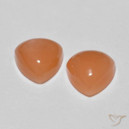 Gemas de Piedra de Luna Naranja claro natural de 3.74 ct, Trillón, Translúcido