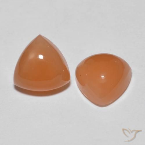 Gemas de Piedra de Luna Naranja claro natural de 4.08 ct, Trillón, Translúcido