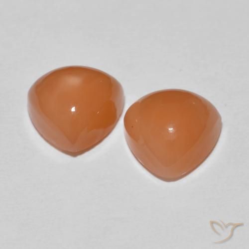 Gemas de Piedra de Luna Naranja claro natural de 4.08 ct, Trillón, Translúcido
