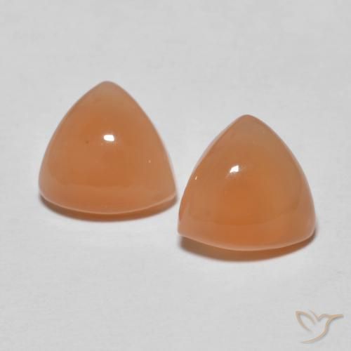3.12ctw Natural Naranja claro Piedra de Luna, Trillón, Translúcido
