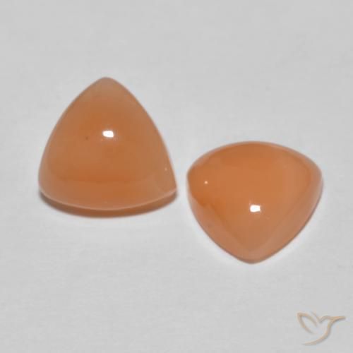 Gemas de Piedra de Luna Naranja claro natural de 3.12 ct, Trillón, Translúcido