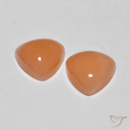 Gemas de Piedra de Luna Naranja claro natural de 3.12 ct, Trillón, Translúcido