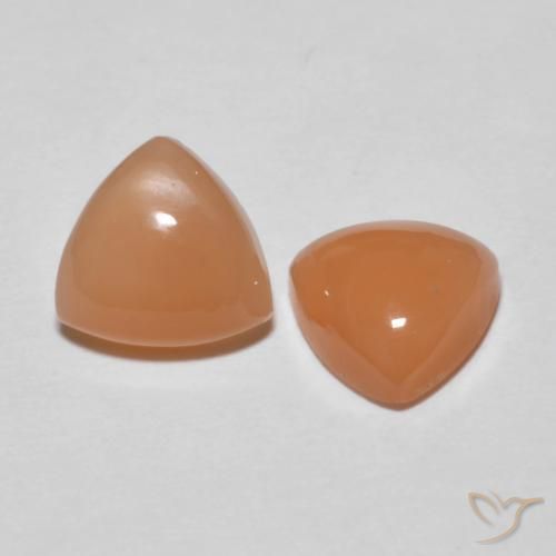 Gemas de Piedra de Luna Naranja rojizo claro natural de 3.36 ct, Trillón, Translúcido