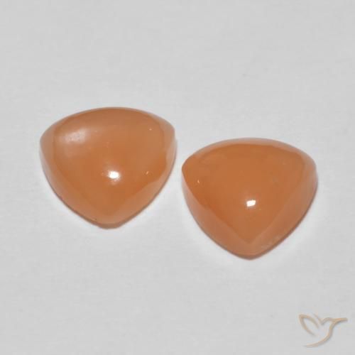 Gemas de Piedra de Luna Naranja rojizo claro natural de 3.36 ct, Trillón, Translúcido