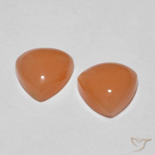 Gemas de Piedra de Luna Naranja rojizo claro natural de 3.43 ct, Trillón, Translúcido