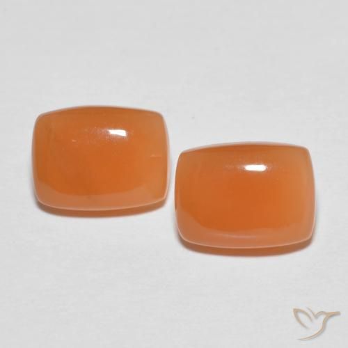 2.58ctw Natural Naranja medio Piedra de Luna, Forma Cojín, Translúcido