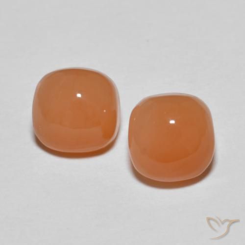2.15ctw Natural Naranja claro Piedra de Luna, Forma Cojín, Translúcido