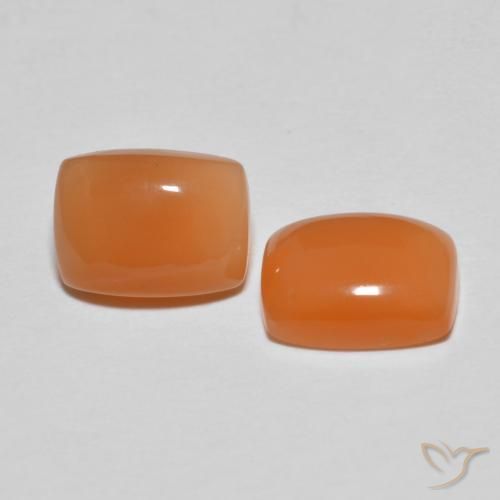 2.77ctw Natural Naranja medio Piedra de Luna, Forma Cojín, Translúcido